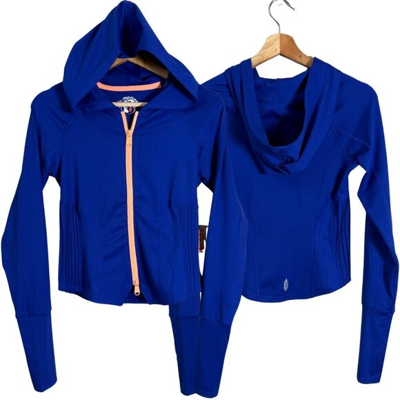 Free People FP Movement Playin for Keeps Track Jacket Women XS Blue Full Zip NWT - Picture 3 of 16